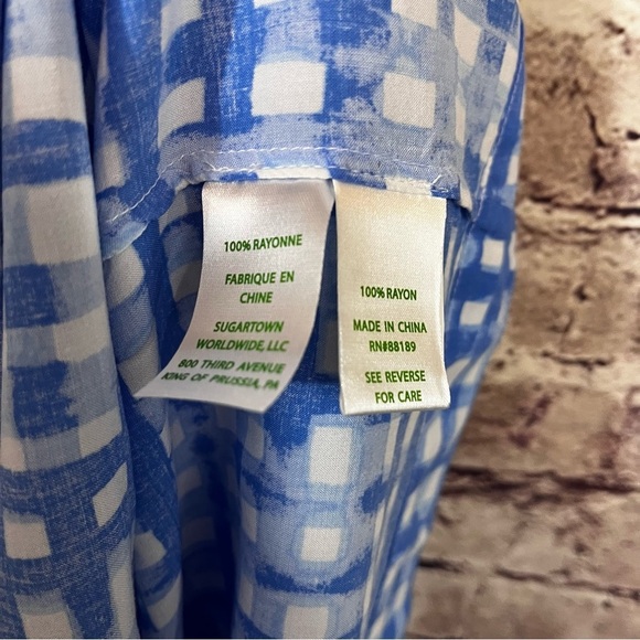 Lilly Pulitzer Blue Check Sleeveless Top - Picture 9 of 11